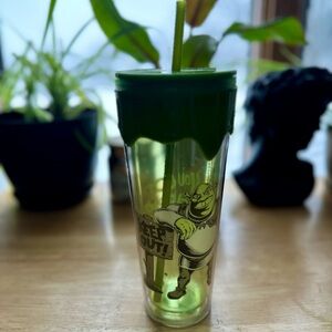 Green Shrek Tumbler with Straw